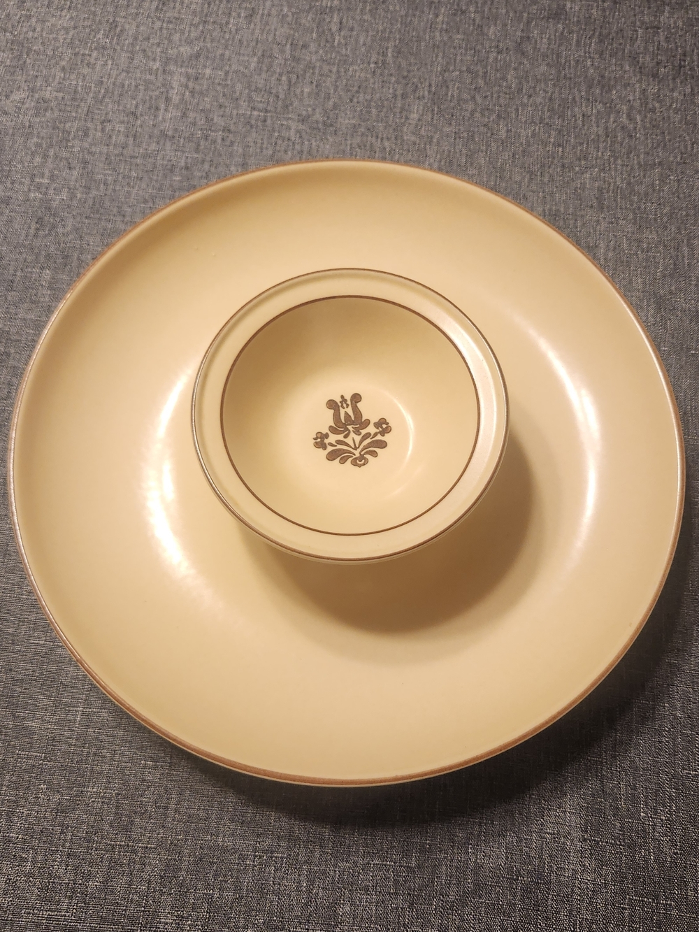 Pfaltzgraff Village Pattern Two Piece Chip And Dip Set Discontinued